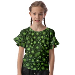 Seamless Pattern With Viruses Kids  Cut Out Flutter Sleeves by Apen