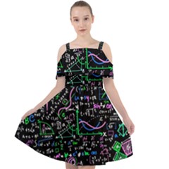 Math Linear Mathematics Education Circle Background Cut Out Shoulders Chiffon Dress by Apen