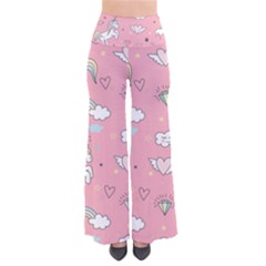 Cute Unicorn Seamless Pattern So Vintage Palazzo Pants by Apen