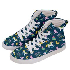 Cute Babies Toys Seamless Pattern Men s Hi-top Skate Sneakers by Apen