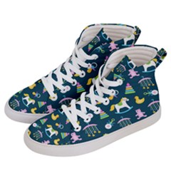 Cute Babies Toys Seamless Pattern Women s Hi-top Skate Sneakers by Apen