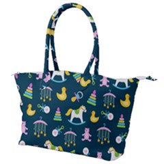 Cute Babies Toys Seamless Pattern Canvas Shoulder Bag by Apen