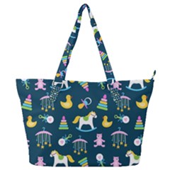 Cute Babies Toys Seamless Pattern Full Print Shoulder Bag by Apen