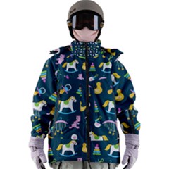 Cute Babies Toys Seamless Pattern Women s Zip Ski And Snowboard Waterproof Breathable Jacket by Apen