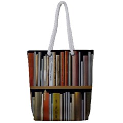 Book Nook Books Bookshelves Comfortable Cozy Literature Library Study Reading Reader Reading Nook Ro Full Print Rope Handle Tote (small) by Maspions