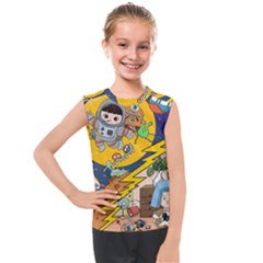 Astronaut Moon Monsters Spaceship Universe Space Cosmos Kids  Mesh Tank Top by Maspions