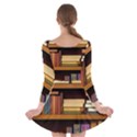 Book Nook Books Bookshelves Comfortable Cozy Literature Library Study Reading Room Fiction Entertain Long Sleeve Skater Dress View2