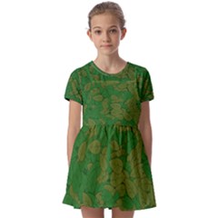 Vectors Leaves Background Plant Kids  Short Sleeve Pinafore Style Dress by Askadina