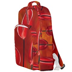 Flowers Red Double Compartment Backpack by Askadina