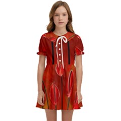 Flowers Red Kids  Sweet Collar Dress by Askadina