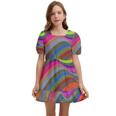 Psychedelic Surreal Background Kids  Short Sleeve Dolly Dress by Askadina