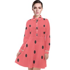 Watermelon Melon Fruit Healthy Food Meal Breakfast Lunch Juice Lemonade Summer Long Sleeve Chiffon Shirt Dress by Maspions