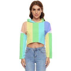 Rainbow Cloud Background Pastel Template Multi Coloured Abstract Women s Lightweight Cropped Hoodie by Maspions