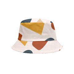 Boho Bohemian Style Design Minimalist Aesthetic Pattern Art Shapes Lines Inside Out Bucket Hat (kids) by Maspions