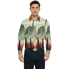 Mountain Travel Canyon Nature Tree Wood Men s Long Sleeve  Shirt by Maspions