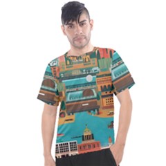 City Painting Town Urban Artwork Men s Sport Top by Maspions