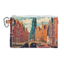 London England Bridge Europe Buildings Architecture Vintage Retro Town City Canvas Cosmetic Bag (Large) View1