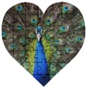 Peacock Bird Feathers Pheasant Nature Animal Texture Pattern Wooden Puzzle Heart View1