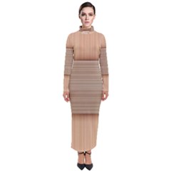 Wooden Wickerwork Texture Square Pattern Turtleneck Maxi Dress by Maspions