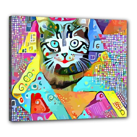 Kitten Cat Pet Animal Adorable Fluffy Cute Kitty Canvas 24  X 20  (stretched) by Maspions