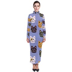 Cat Cat Background Animals Little Cat Pets Kittens Turtleneck Maxi Dress by Maspions