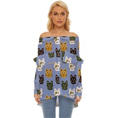 Cat Cat Background Animals Little Cat Pets Kittens Off Shoulder Chiffon Pocket Shirt by Maspions