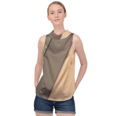 Abstract Texture, Retro Backgrounds High Neck Satin Top by nateshop