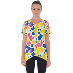 Colored Blots Painting Abstract Art Expression Creation Color Palette Paints Smears Experiments Mode Cut Out Side Drop T-shirt by Maspions