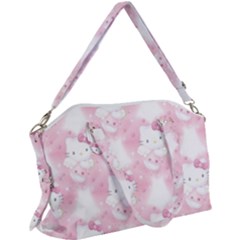 Hello Kitty Pattern, Hello Kitty, Child, White, Cat, Pink, Animal Canvas Crossbody Bag by nateshop