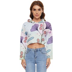 Flower Paint Flora Nature Plant Women s Lightweight Cropped Hoodie by Maspions