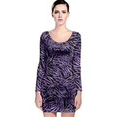 Enigmatic Plum Mosaic Long Sleeve Bodycon Dress by dflcprintsclothing