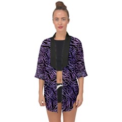 Enigmatic Plum Mosaic Open Front Chiffon Kimono by dflcprintsclothing