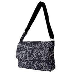 Rebel Life: Typography Black And White Pattern Full Print Messenger Bag (s) by dflcprintsclothing