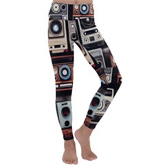 Retro Cameras Old Vintage Antique Technology Wallpaper Retrospective Kids  Lightweight Velour Classic Yoga Leggings by Grandong