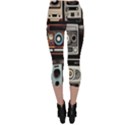 Retro Cameras Old Vintage Antique Technology Wallpaper Retrospective Capri Leggings  View2