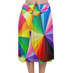 Bring Colors To Your Day Velvet Flared Midi Skirt by elizah032470