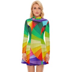 Bring Colors To Your Day Long Sleeve Velour Longline Dress by elizah032470