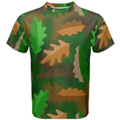 Leaves Foliage Pattern Oak Autumn Men s Cotton T-shirt by Maspions