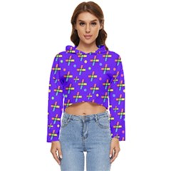 Abstract Background Cross Hashtag Women s Lightweight Cropped Hoodie by Maspions