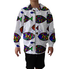 Fish Abstract Colorful Kids  Hooded Windbreaker by Maspions