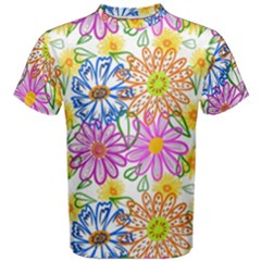 Bloom Flora Pattern Printing Men s Cotton T-shirt by Maspions