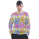 Bloom Flora Pattern Printing Men s Long Sleeve Raglan T-Shirt View1