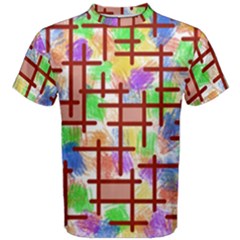 Pattern-repetition-bars-colors Men s Cotton T-shirt by Maspions