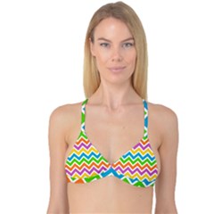 Chevron Pattern Design Texture Reversible Tri Bikini Top by Apen