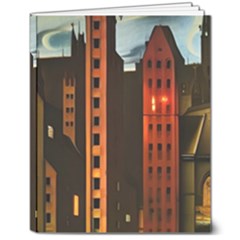 Sci-fi Futuristic Science Fiction City Neon Scene Artistic Technology Machine Fantasy Gothic Town Bu 8  X 10  Softcover Notebook by Posterlux