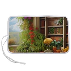 Room Interior Library Books Bookshelves Reading Literature Study Fiction Old Manor Book Nook Reading Pen Storage Case (l) by Posterlux