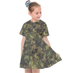 Green Camouflage Military Army Pattern Kids  Sailor Dress by Maspions