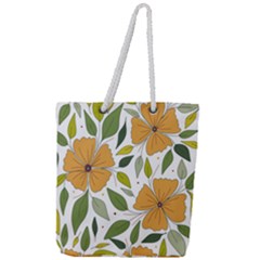 Flower Petal Plant Leaves Full Print Rope Handle Tote (large) by Maspions