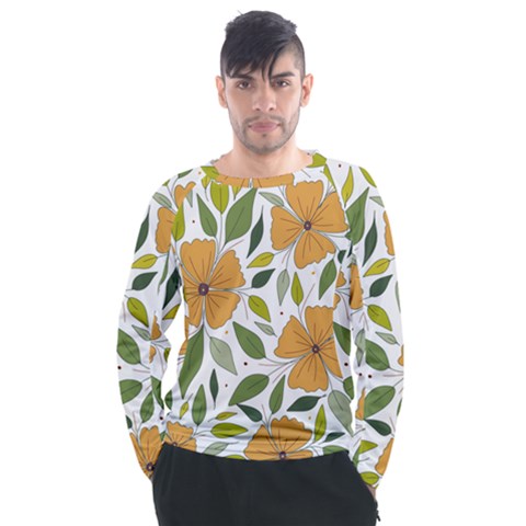 Flower Petal Plant Leaves Men s Long Sleeve Raglan T-shirt by Maspions