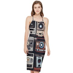 Retro Cameras Old Vintage Antique Technology Wallpaper Retrospective Bodycon Cross Back Summer Dress by Grandong